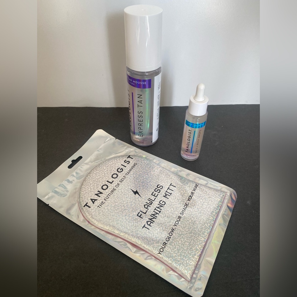 Tanologist self tan bundle lot of 3 - express tan, flawless mitt, face, body